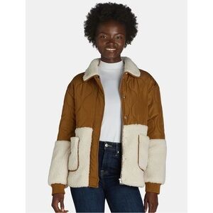 Jason Maxwell Women's and Women’s Plus Quilted Jacket with Faux Shearling